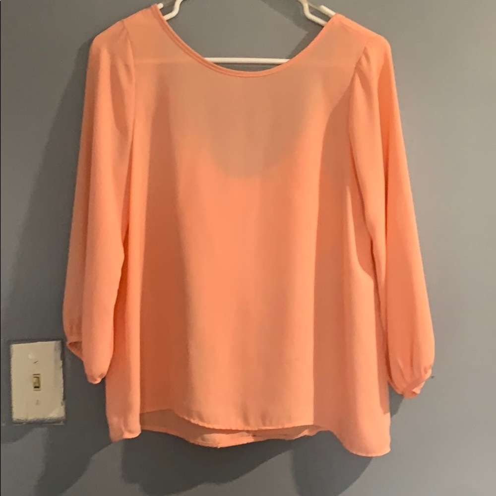 Sherbet Orange blouse with bow🎀 on the back